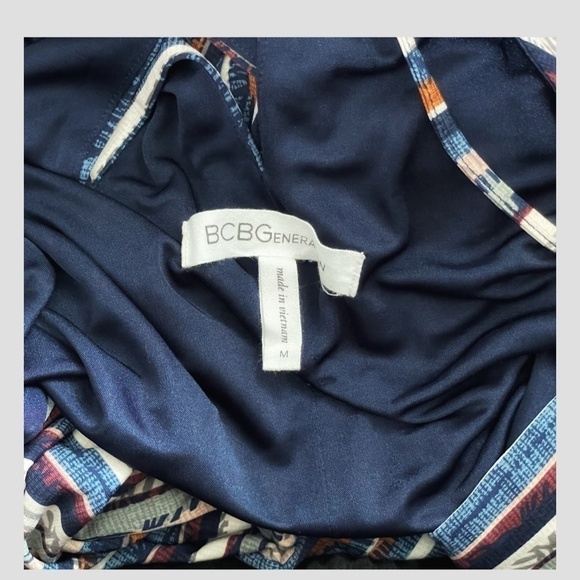 BCBGeneration Maxine Sheath Slip Dress Pockets Surplice Bodice Straps Stripe - Picture 9 of 13